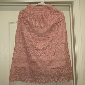 Pink laced skirt